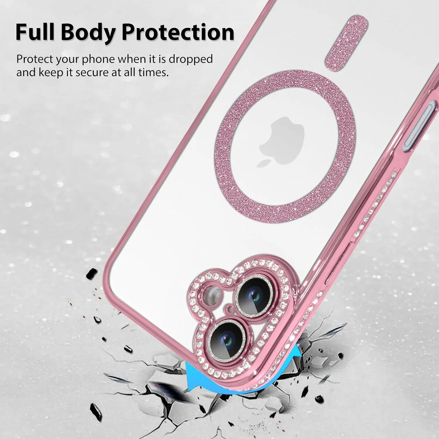 Entronix Apple iPhone 16 Pro [Magnetic-Compatible] Case - Rhinestone DIamonds,