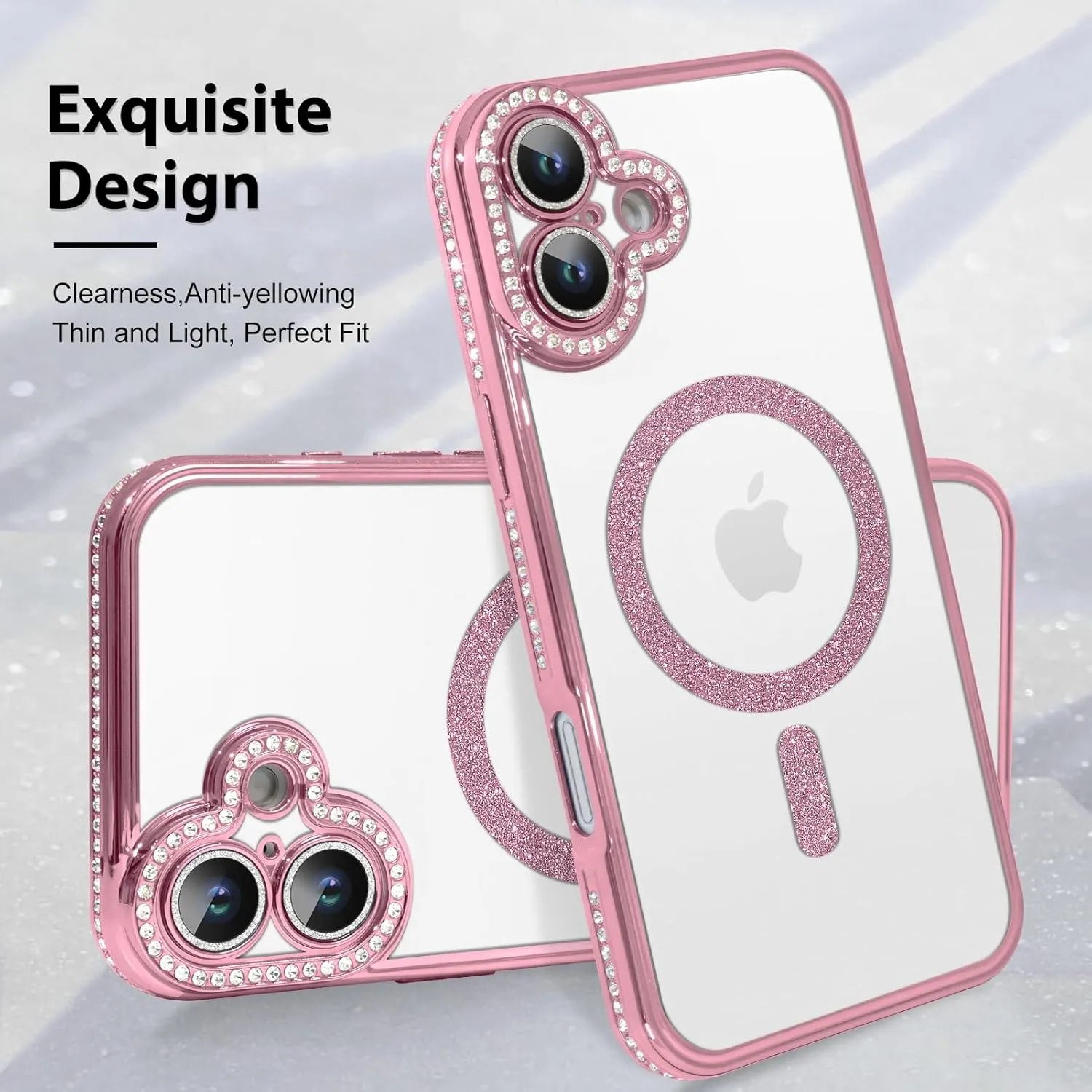 Entronix Apple iPhone 16 Pro [Magnetic-Compatible] Case - Rhinestone DIamonds,