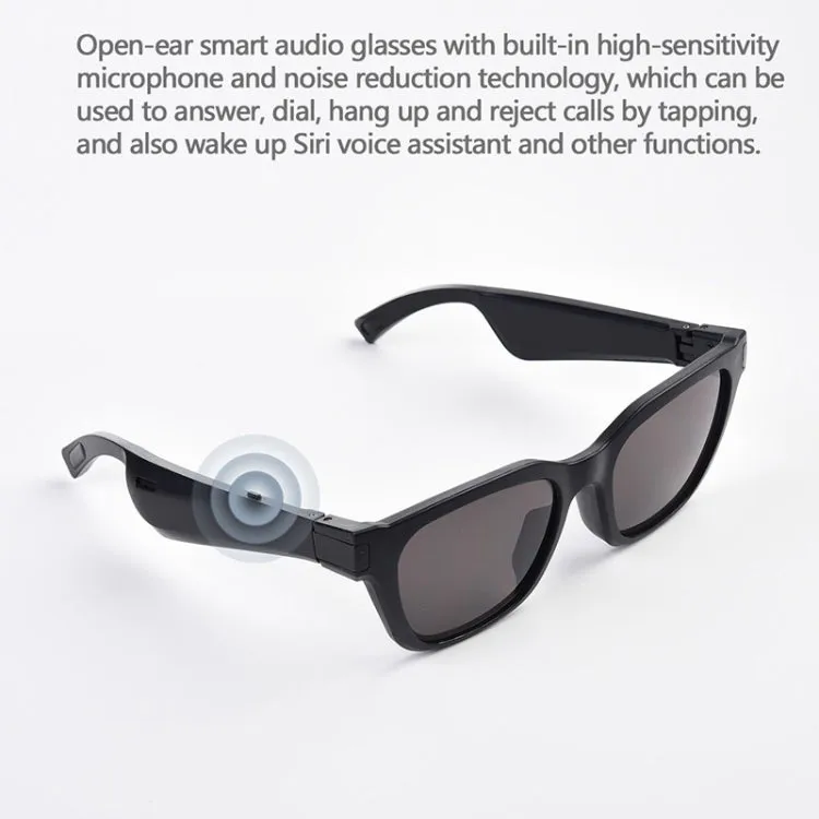 F002 Binaural Mini Smart Call Waterproof Bluetooth Glasses Earphone(Black Sunglasses)