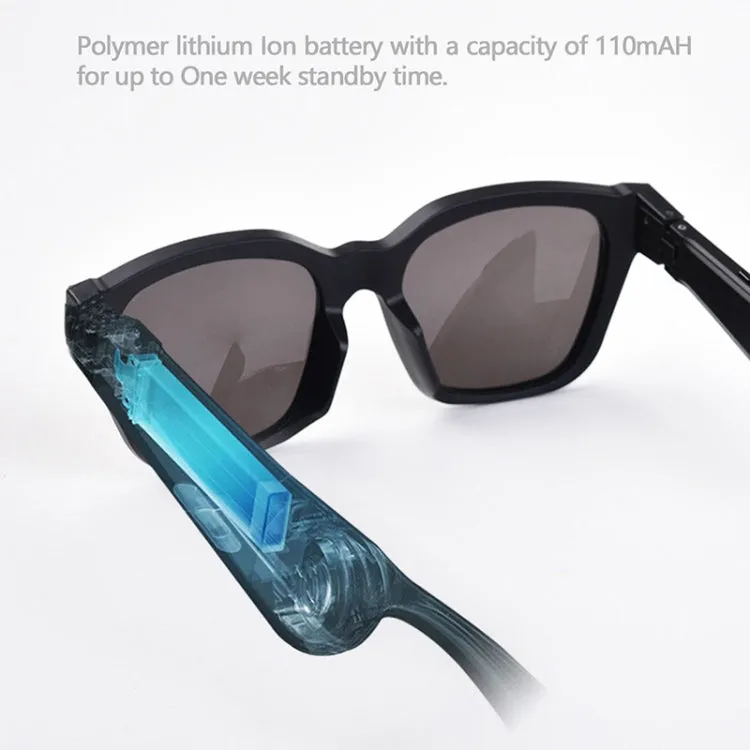 F002 Binaural Mini Smart Call Waterproof Bluetooth Glasses Earphone(Black Sunglasses)