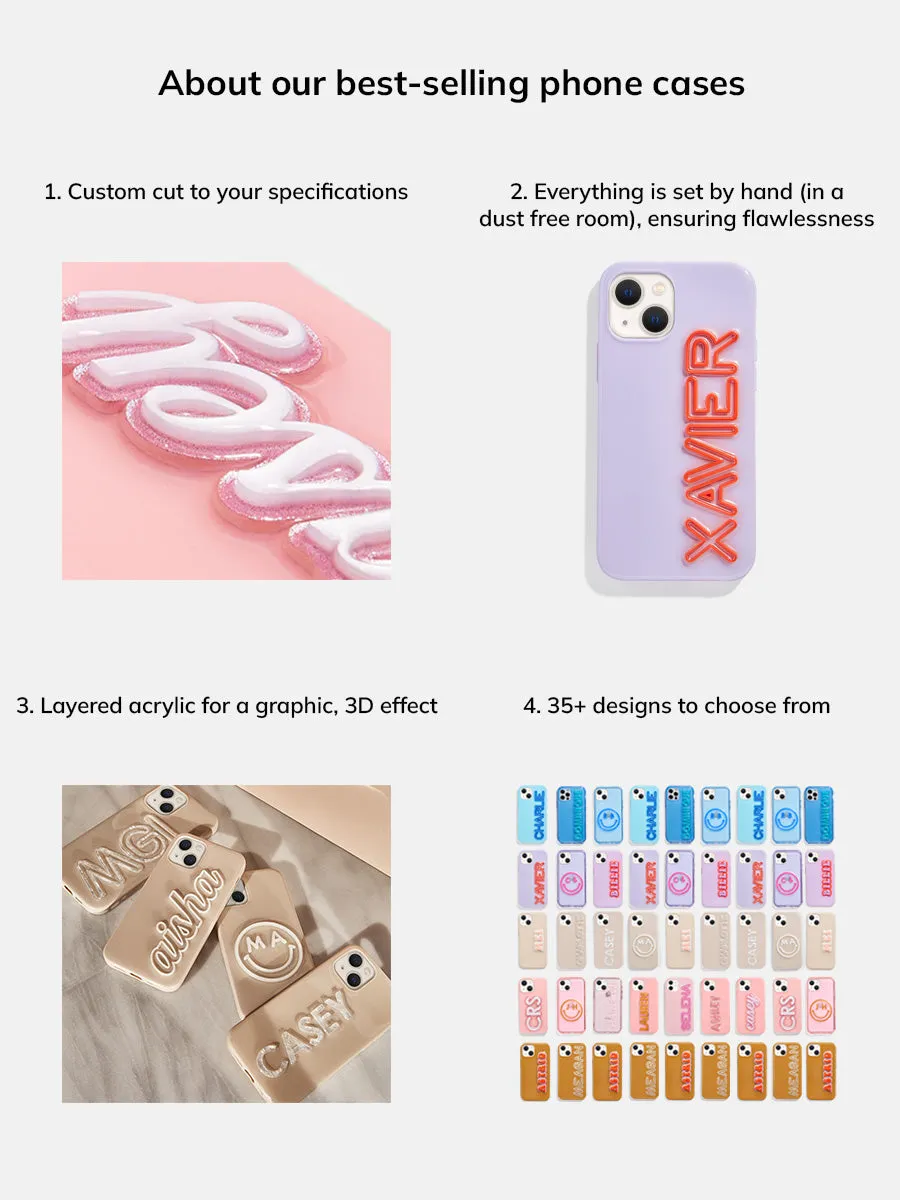 Fine Line Custom iPhone Case - Pink