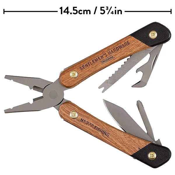 Fishing Multi-Tool Acacia Wood   Titanium Finish