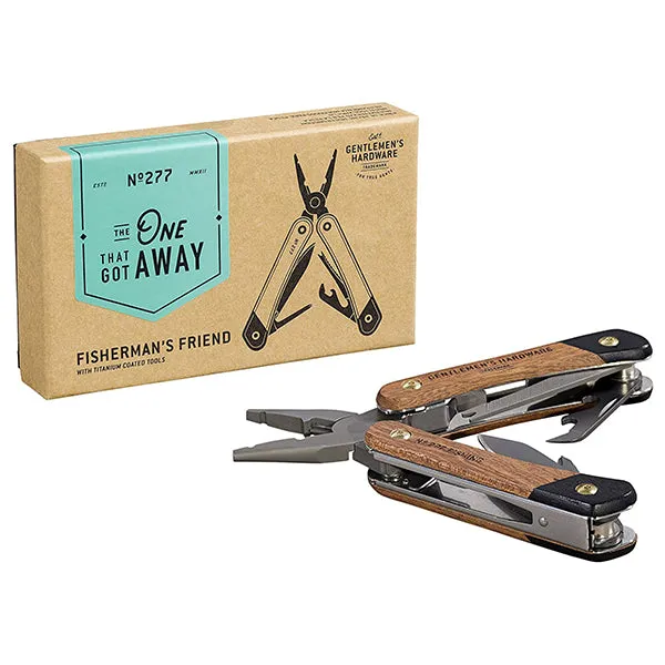 Fishing Multi-Tool Acacia Wood   Titanium Finish