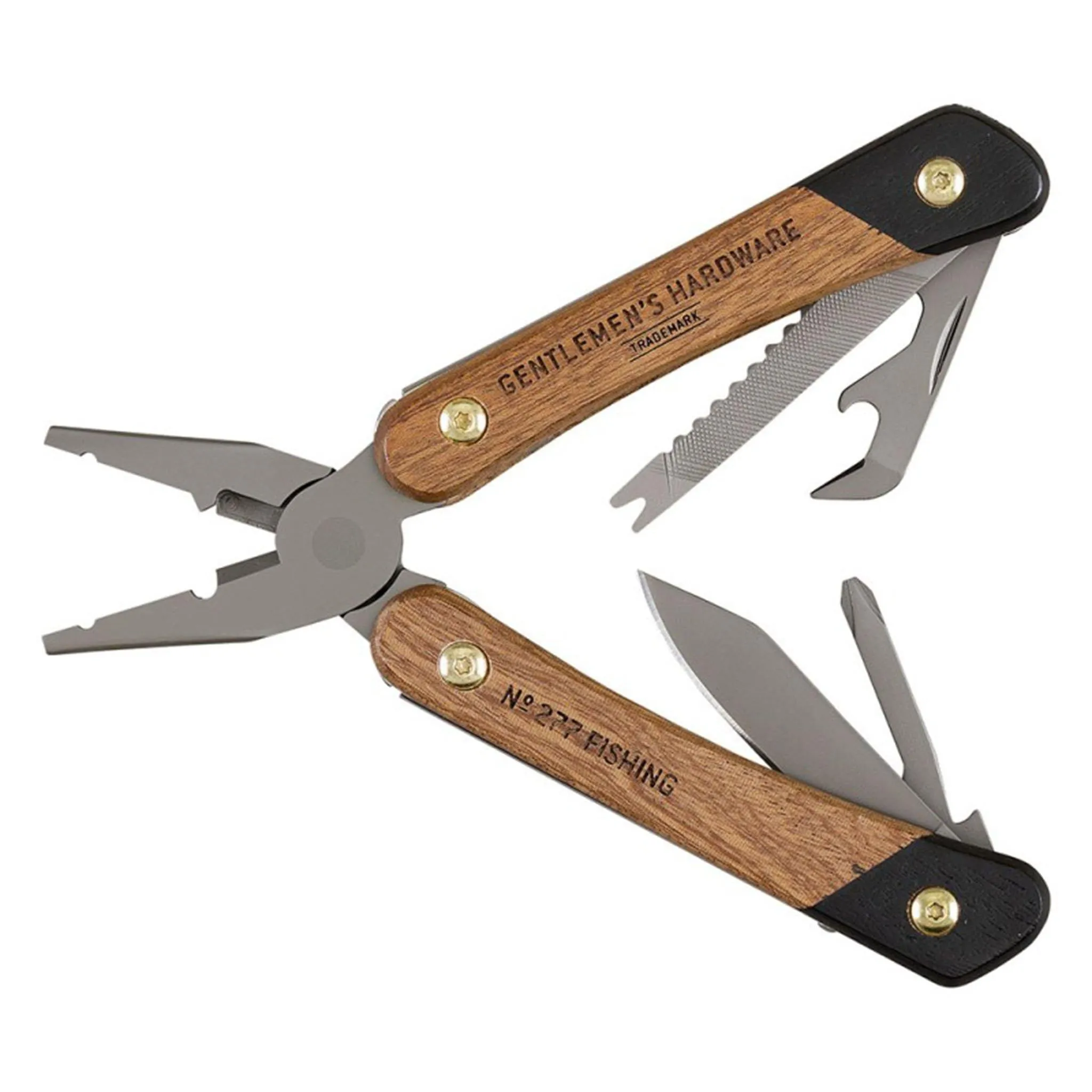 Fishing Multi-Tool Acacia Wood   Titanium Finish