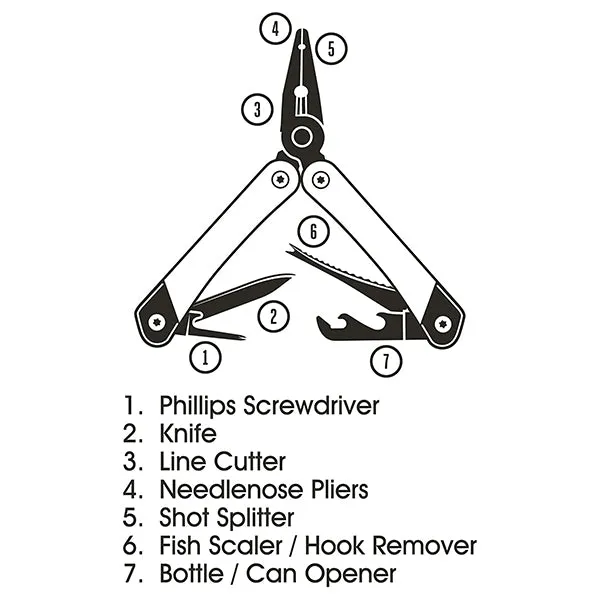 Fishing Multi-Tool Acacia Wood   Titanium Finish