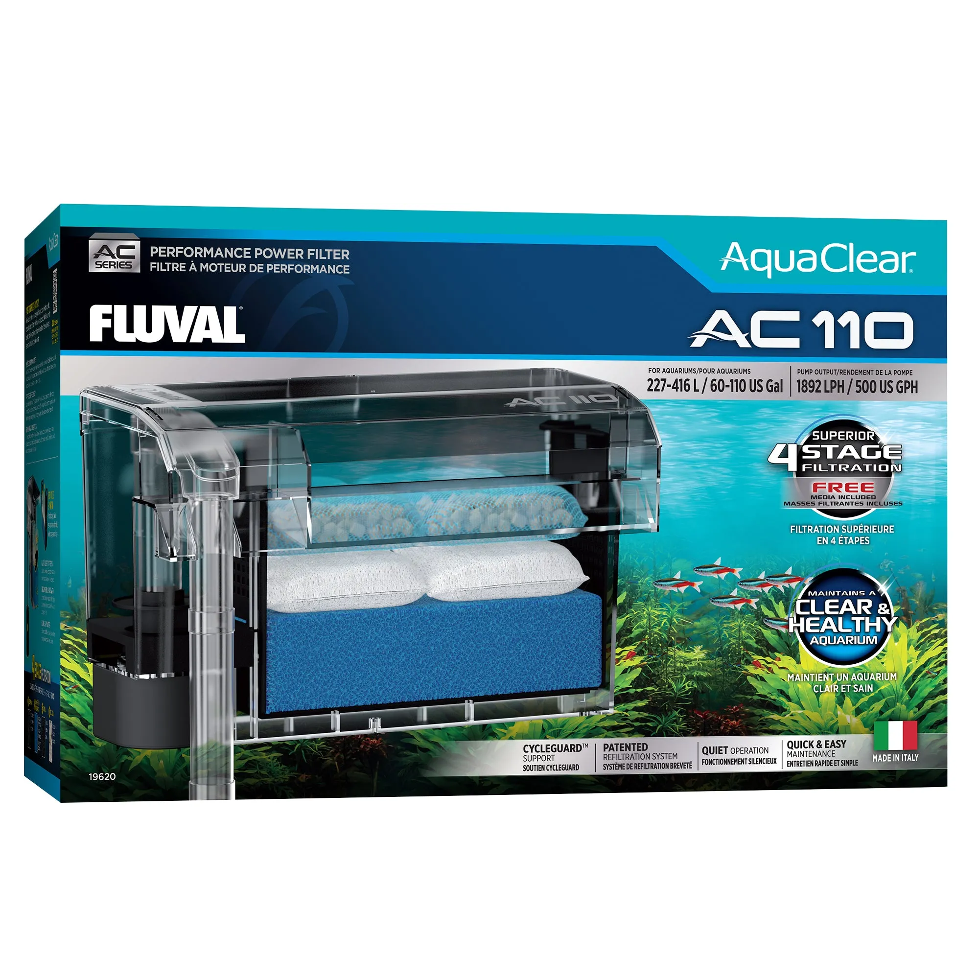 Fluval AquaClear 110 Power Filter - 227-416 L (60-110 gal)