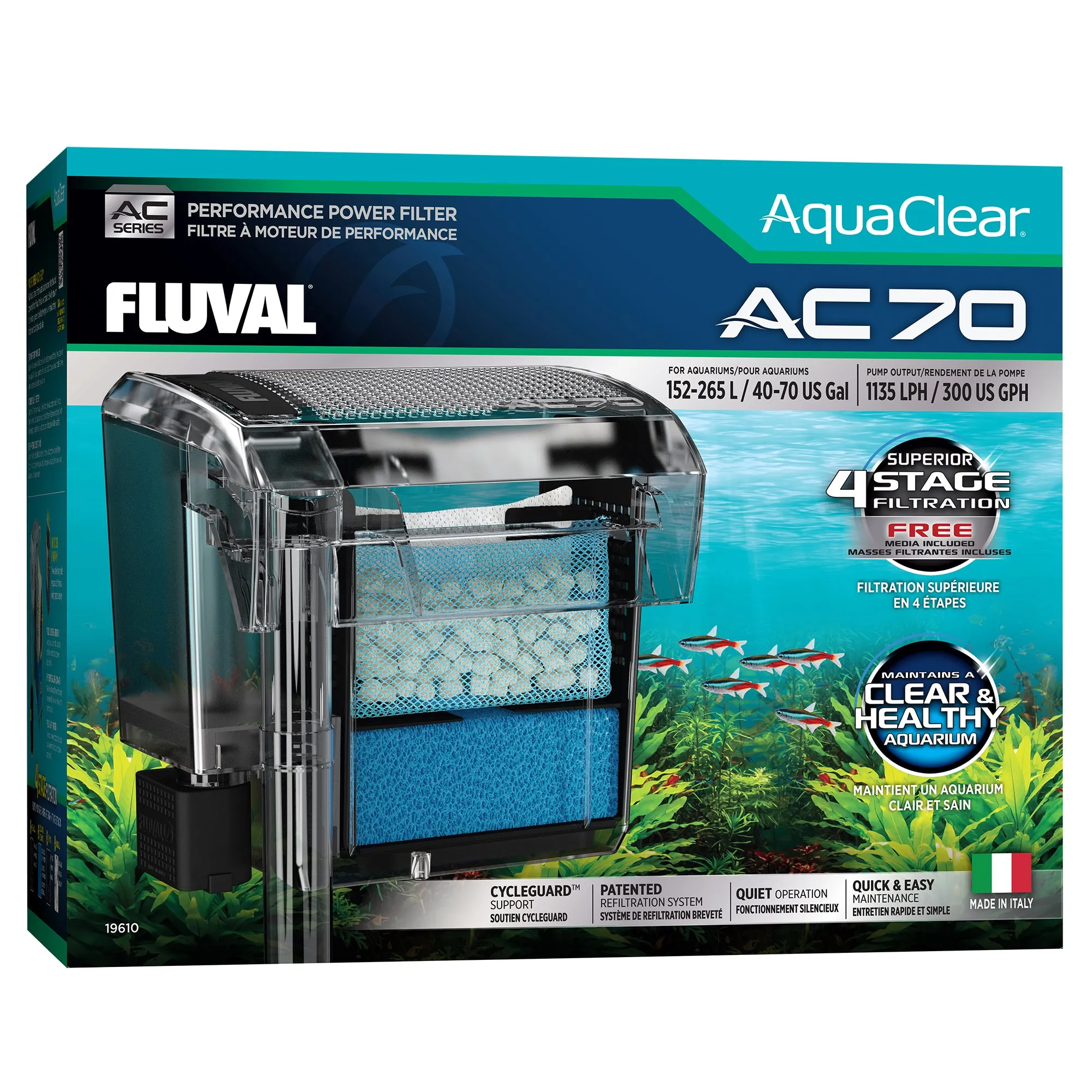 Fluval AquaClear 70 Power Filter - 152-265 L (40-70 gal)