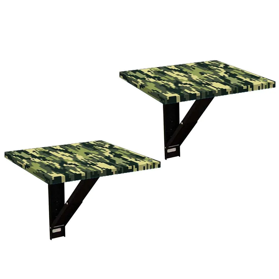 Fold Down Wall Mounted Folding Bedside Table With Desk - 8 Bit Camouflage