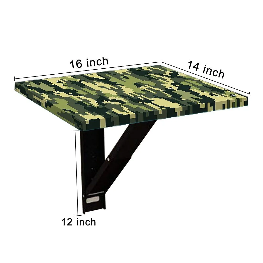 Fold Down Wall Mounted Folding Bedside Table With Desk - 8 Bit Camouflage