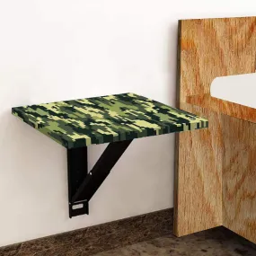 Fold Down Wall Mounted Folding Bedside Table With Desk - 8 Bit Camouflage