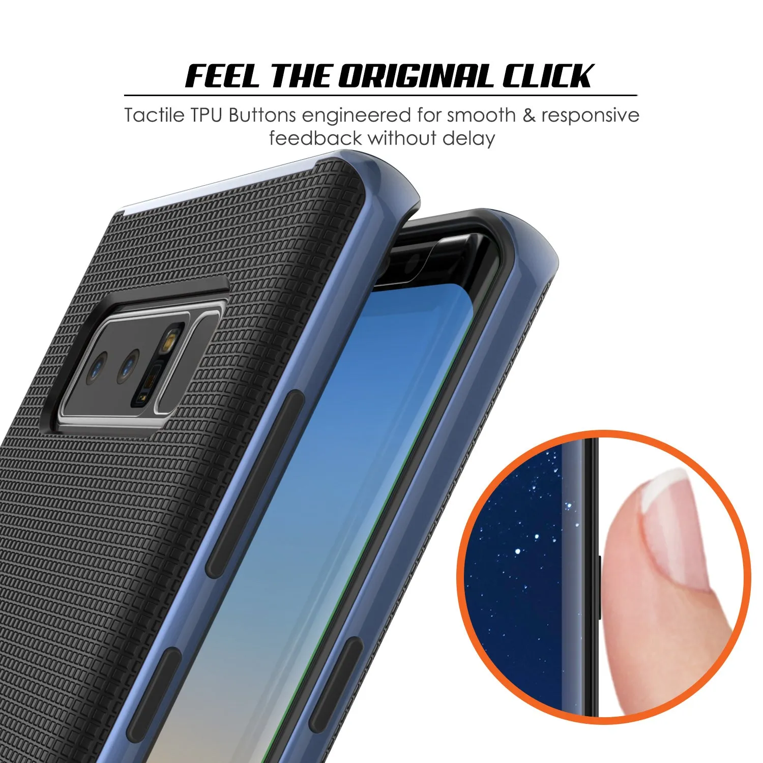 Galaxy Note 8 Hybrid 3-Piece Anti-Shock Dual Layer Bumper Case | Navy