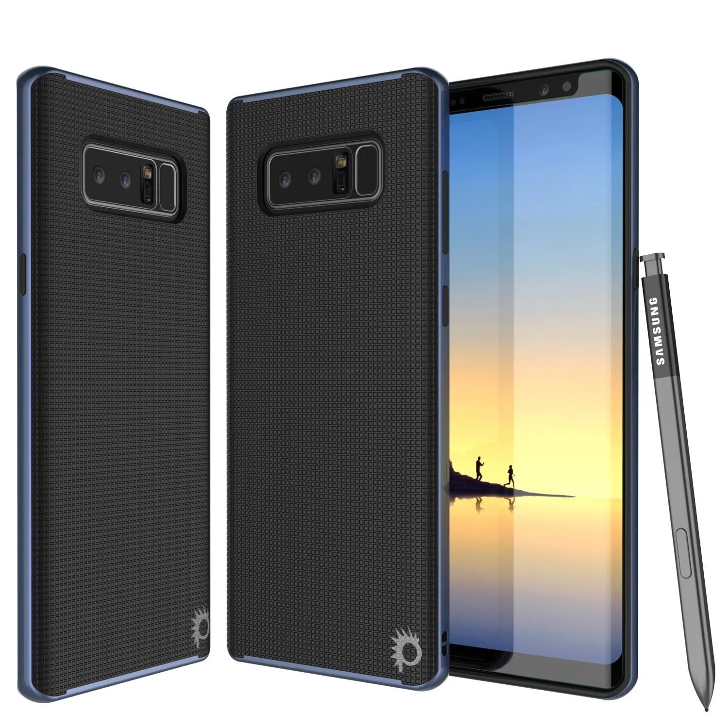 Galaxy Note 8 Hybrid 3-Piece Anti-Shock Dual Layer Bumper Case | Navy