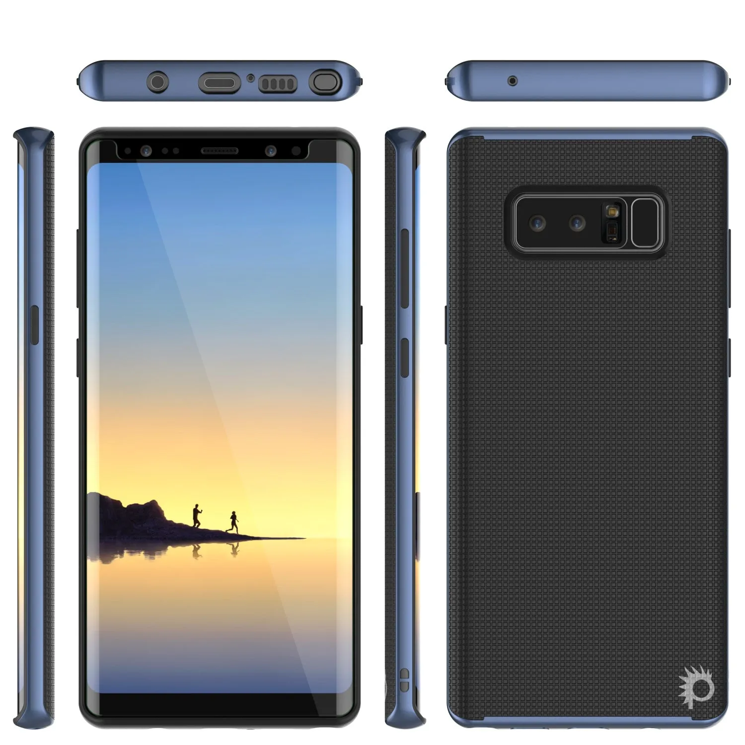 Galaxy Note 8 Hybrid 3-Piece Anti-Shock Dual Layer Bumper Case | Navy