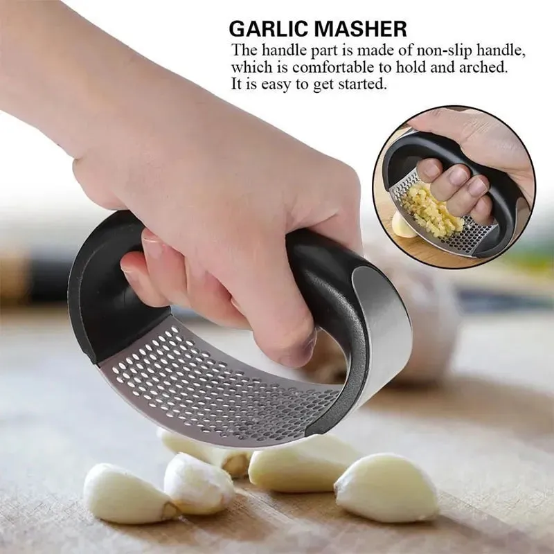 Garlic Press Metal Ginger Garlic Chopper Crusher Stainless Steel Hand Press Garlic Tools