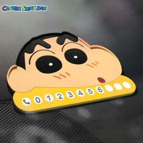 GARMMA Crayon Shin-chan Car Anti-Slip Mat Temporary Parking Card Number Plate