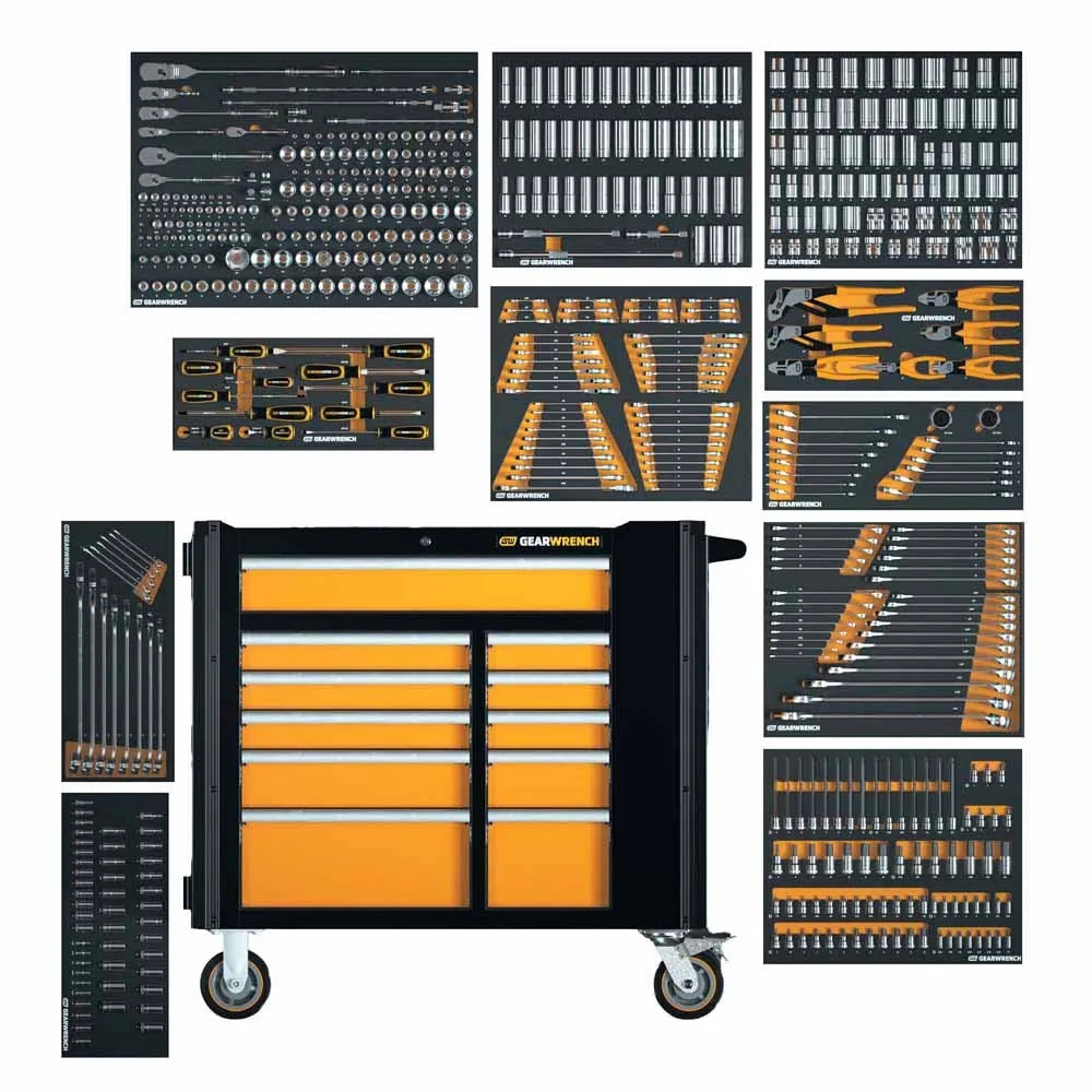 GearWrench MEGAMODMRO 614-Piece Master Technician Set with Custom Trays and Storage