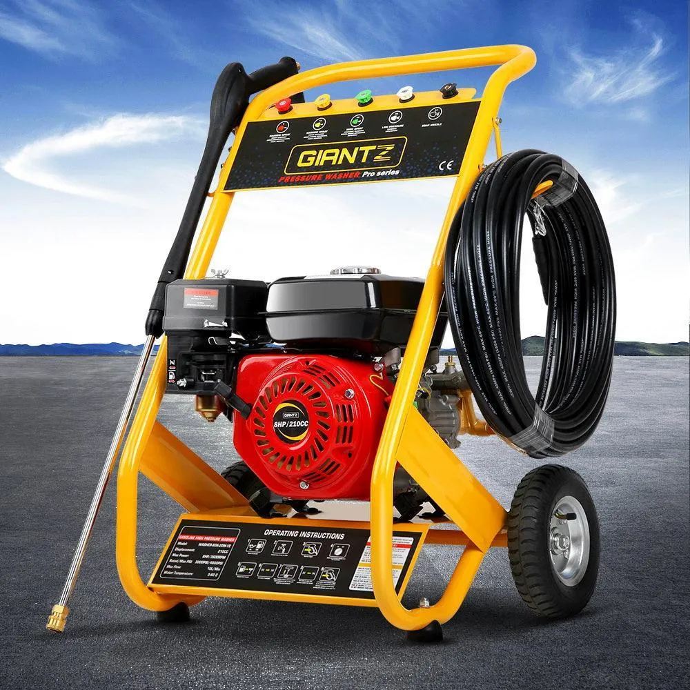 Giantz 4800PSI 8HP 20M Petrol High Pressure Cleaner Washer Water Jet Hose Gurney