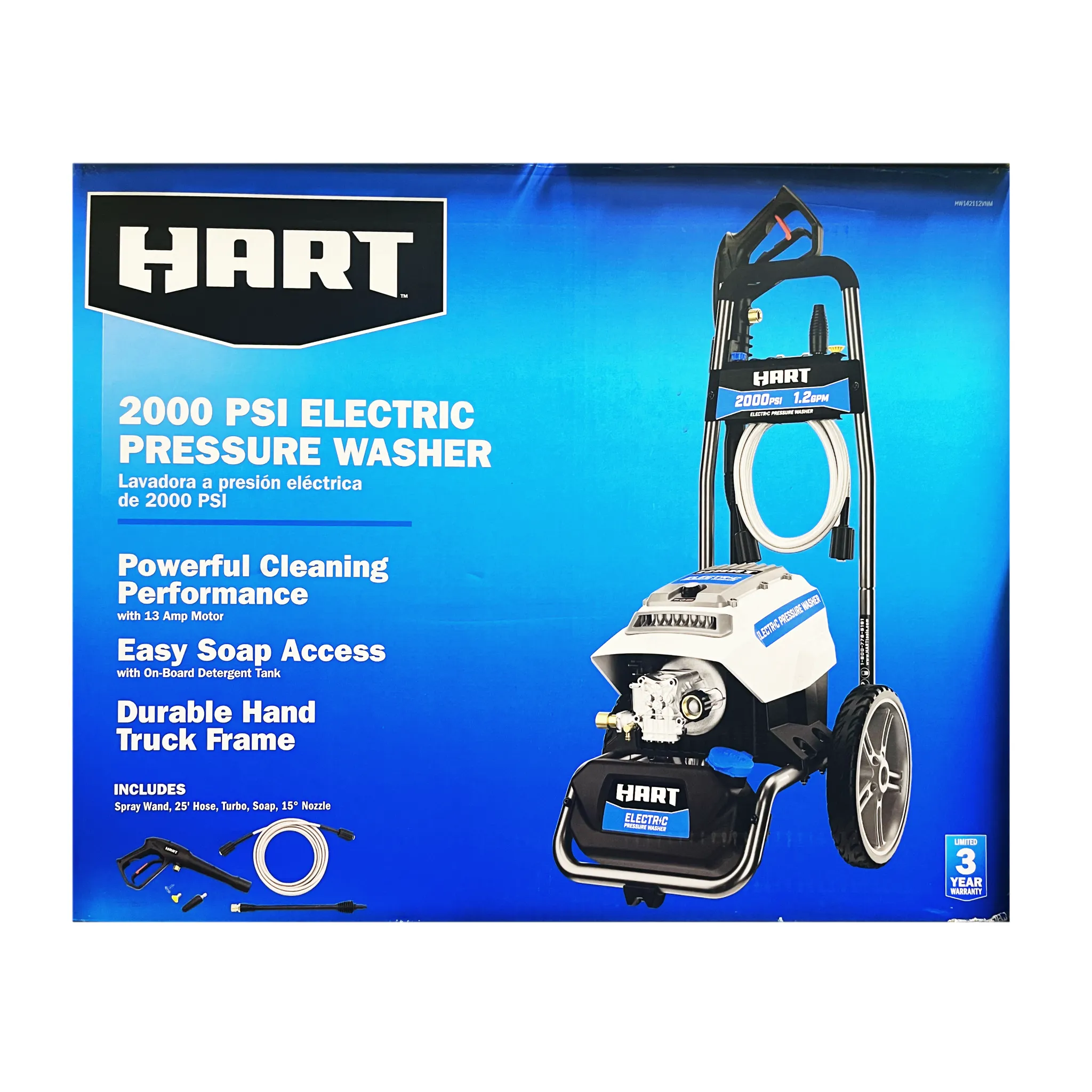 HART 2,000 PSI 1.2 GPM Electric Pressure Washer