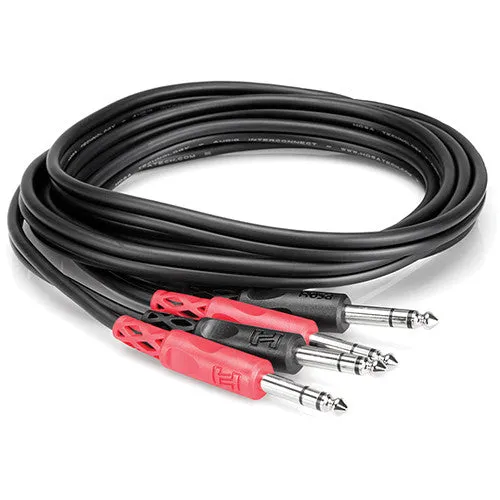 Hosa CSS-202 Dual 1/4" TRS Male to Dual 1/4" TRS Male Stereo Audio Cable - 6.6'