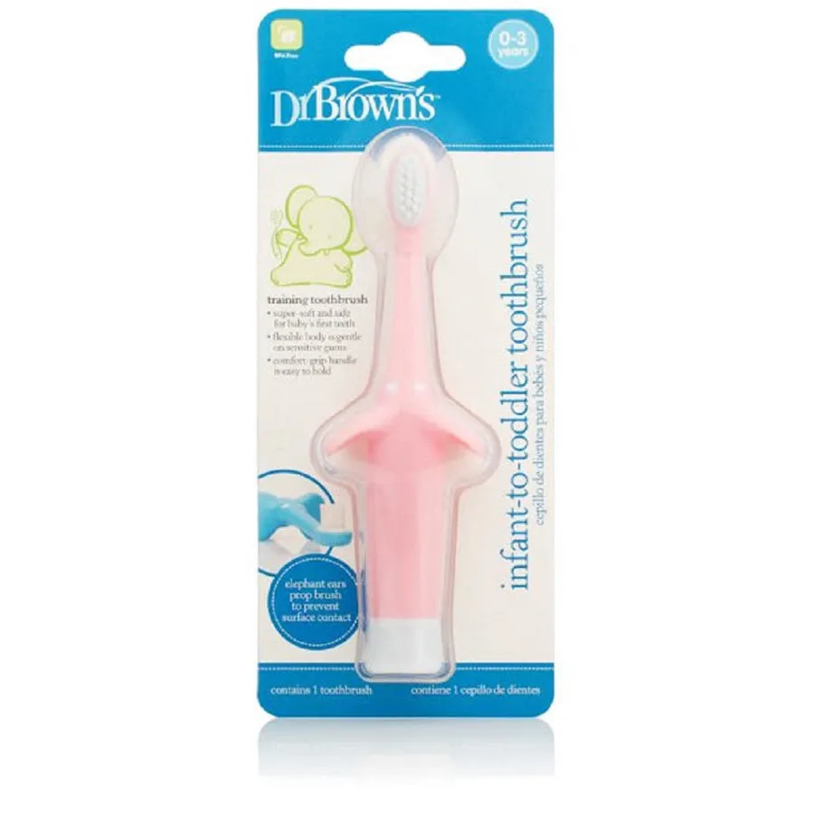 Infant-To-Toddler Toothbrush, Pink Elephant, 1-Pack