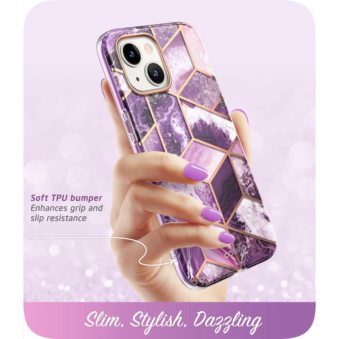 iPhone 13 Cosmo Case(open box) - Marble Purple