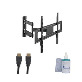 iTech Double Arm 37" to 80" TVs Wall Mount TV Bracket Bundle  - Black | TVBRACKBUN2