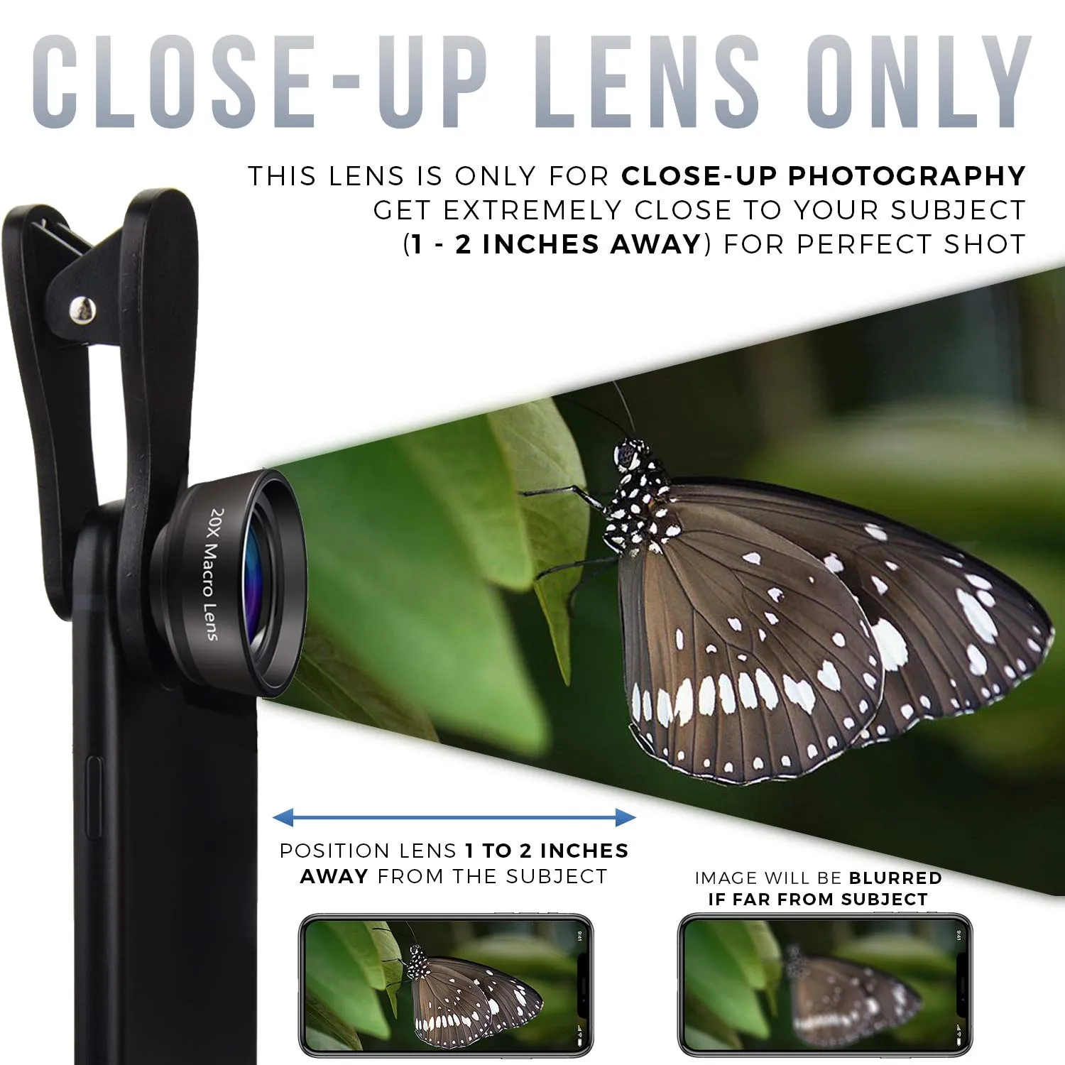 iVoltaa Pro-Macro Kit 20X Universal Mobile Macro Lens (Black)