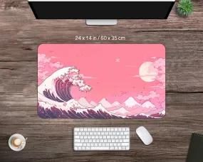 Japanese Big Wave - Big Wave Pastel Mousepad - Versatile Desk Mat - High-quality, Multipurpose, Perfect for Home/Office - Gaming Desk Mat