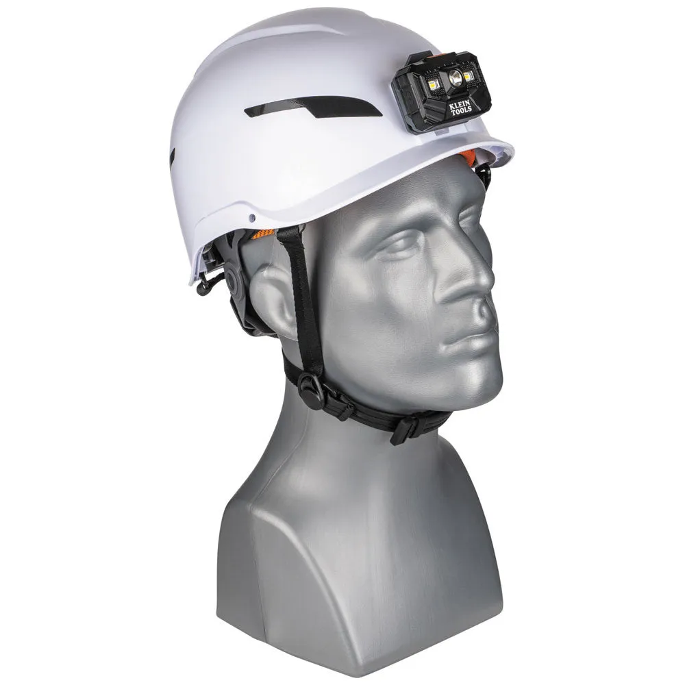 Klein 60525 Safety Helmet, Type-2, Non-Vented Class E, with Rechargeable Headlamp