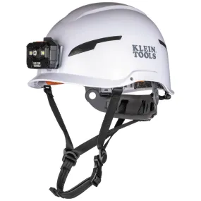 Klein 60525 Safety Helmet, Type-2, Non-Vented Class E, with Rechargeable Headlamp