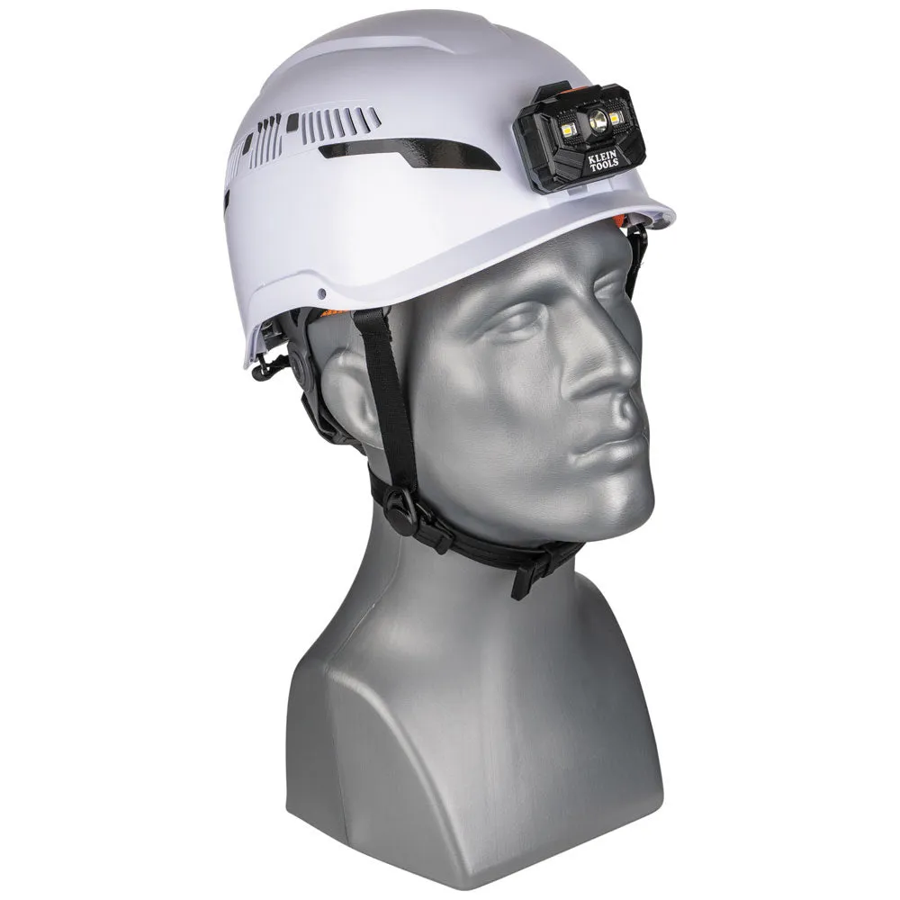 Klein 60526 Safety Helmet, Type-2, Vented Class C, with Rechargeable Headlamp