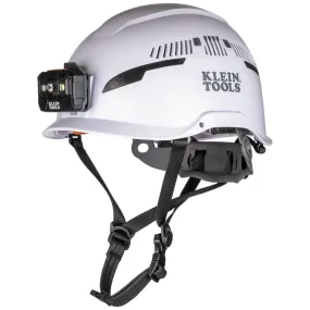 Klein 60526 Safety Helmet, Type-2, Vented Class C, with Rechargeable Headlamp