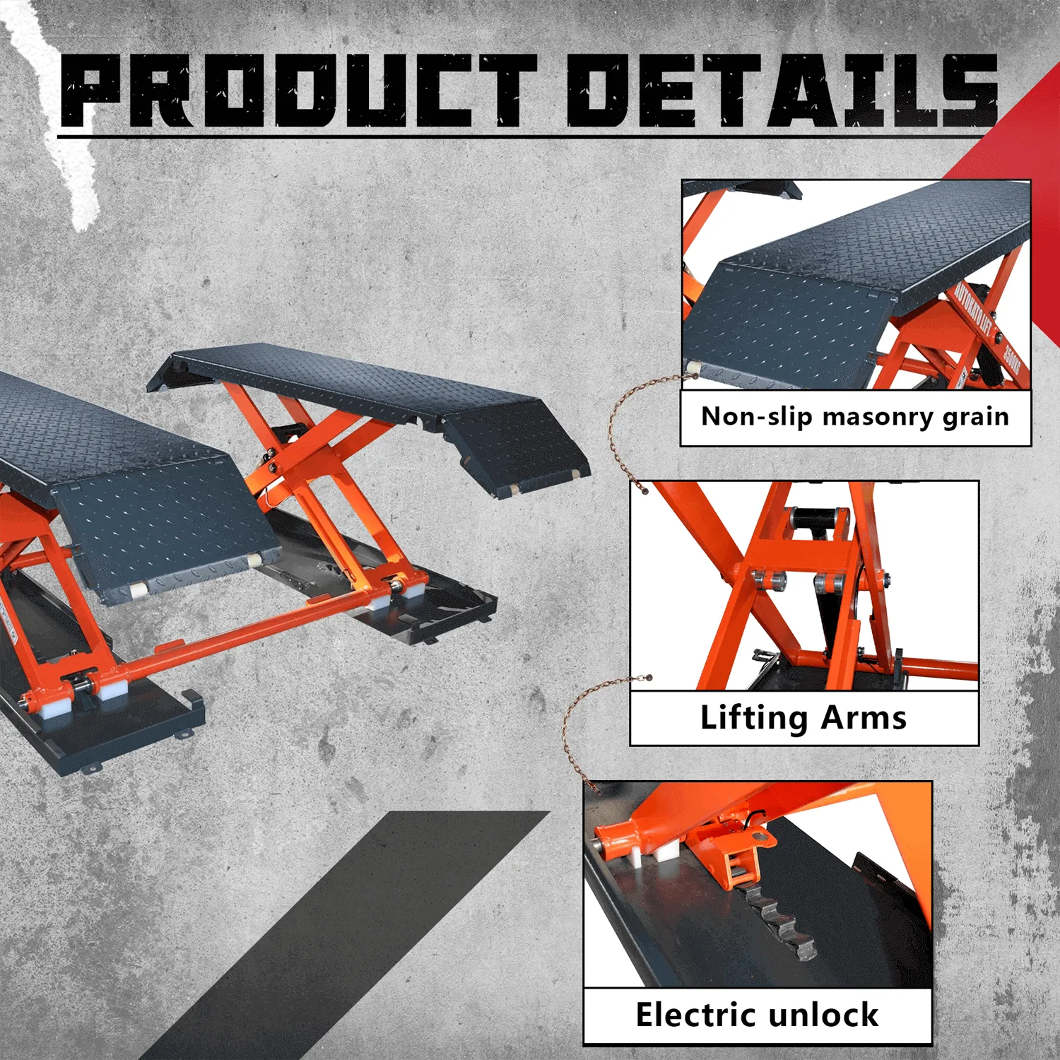 KT-X85 Mid-rise Scissor Lift (Two variations for voltage, 110v and 220v)