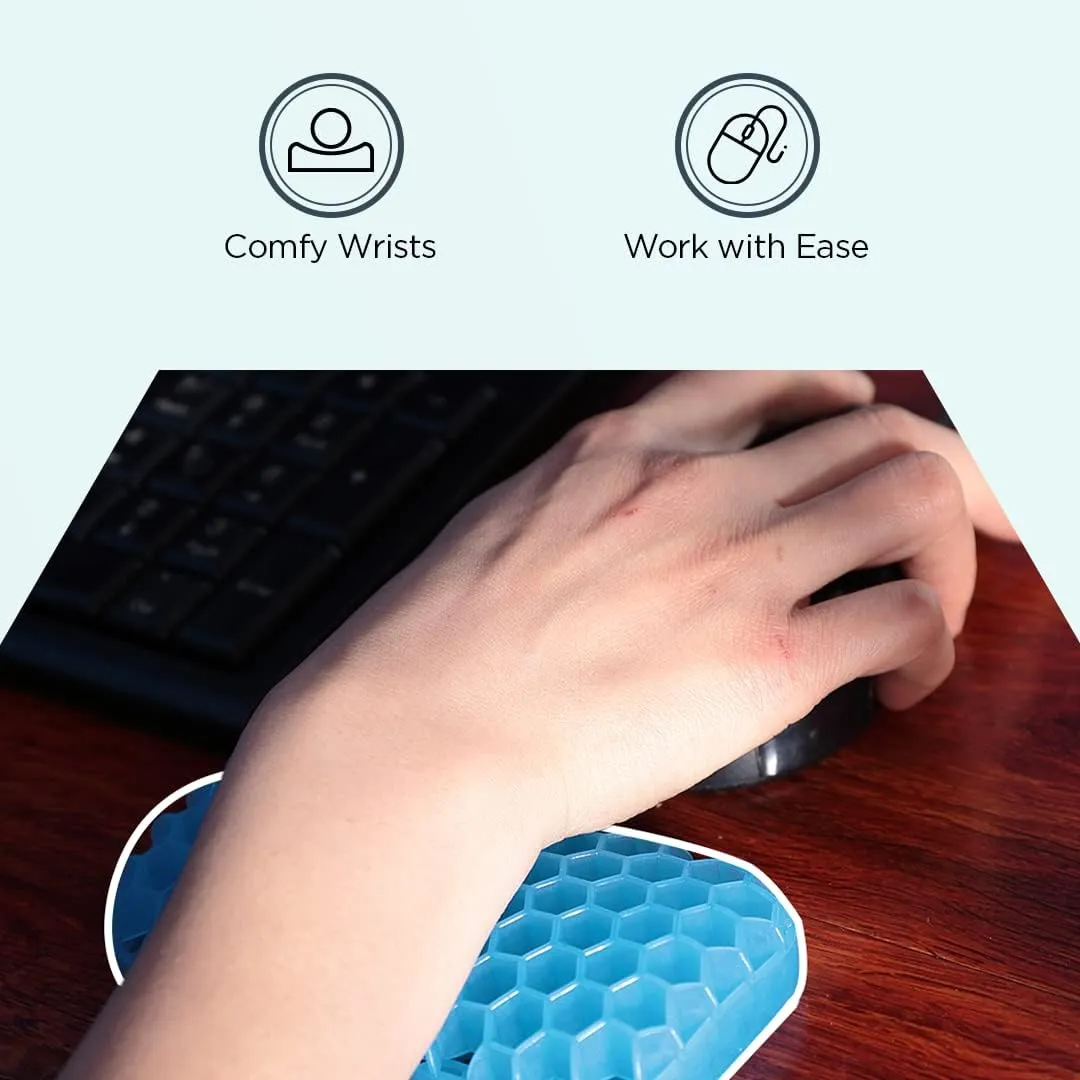 Kuber Industries Mouse Wrist Pad | Mouse Wrist Pad | Non-Slip Bottom Wrist Pad | Relieve Wrist Pain and Fatigue | Ideal for Typing and Gaming | T-D001 | Pack of 5 | Blue