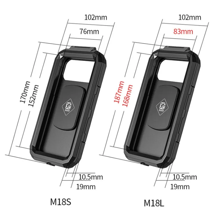 M18L-A1 Motorcycle / Bicycle Handlebar Wireless Charging Waterproof Box Mobile Phone Holder