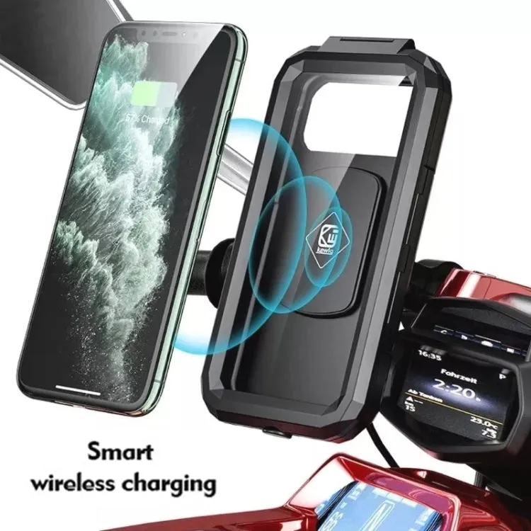 M18L-A1 Motorcycle / Bicycle Handlebar Wireless Charging Waterproof Box Mobile Phone Holder