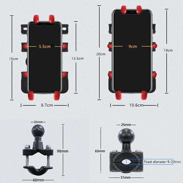 Motorcycle Metal Navigation Mobile Phone Bracket,Style: Handle Installation (Anti-theft)