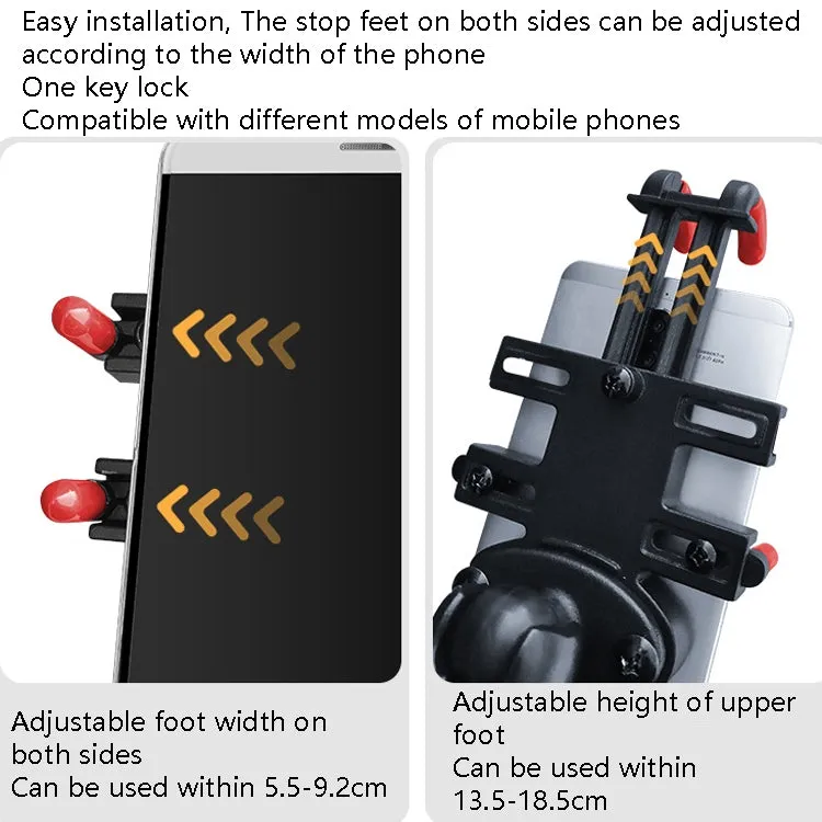 Motorcycle Metal Navigation Mobile Phone Bracket,Style: Handle Installation (Anti-theft)