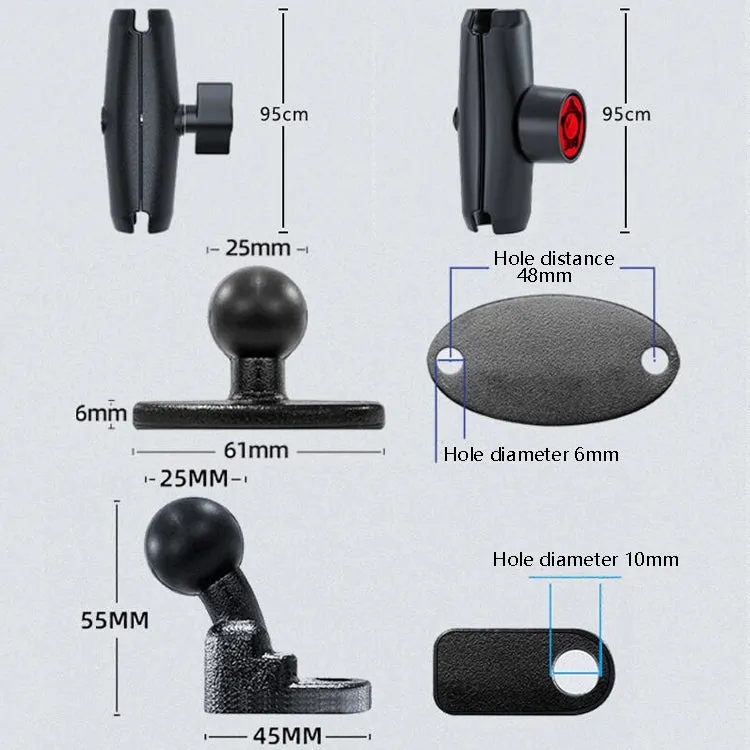 Motorcycle Metal Navigation Mobile Phone Bracket,Style: Rearview Mirror Installation (Anti-theft)