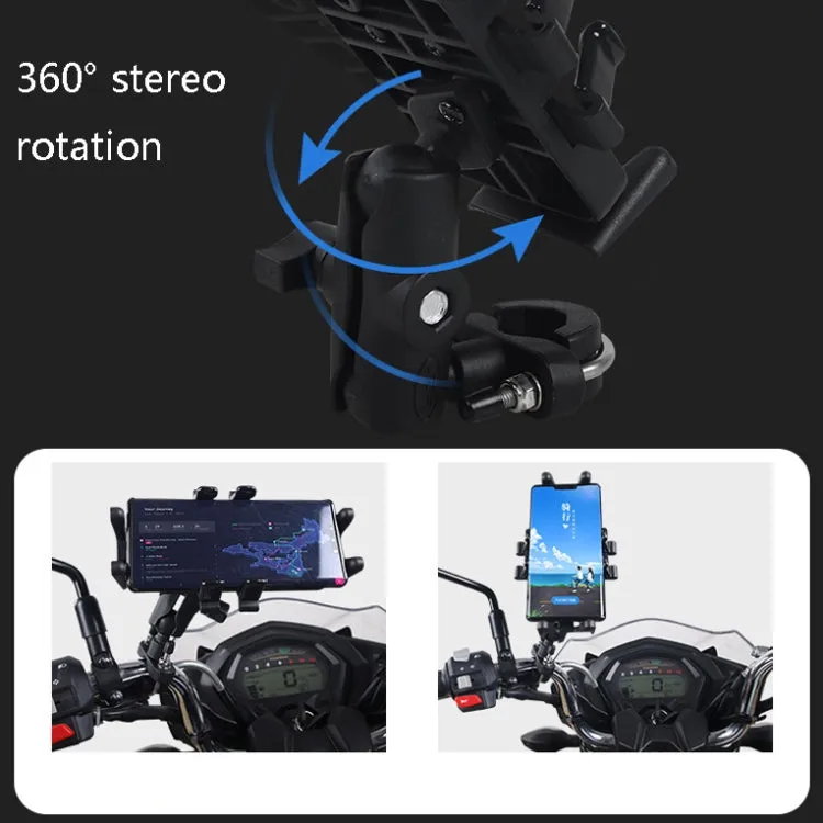 Motorcycle Multi-Function Mobile Phone Holder Adjustable Universal Locomotive Riding Anti-Shake Fixed Equipment(All-rounder Y)