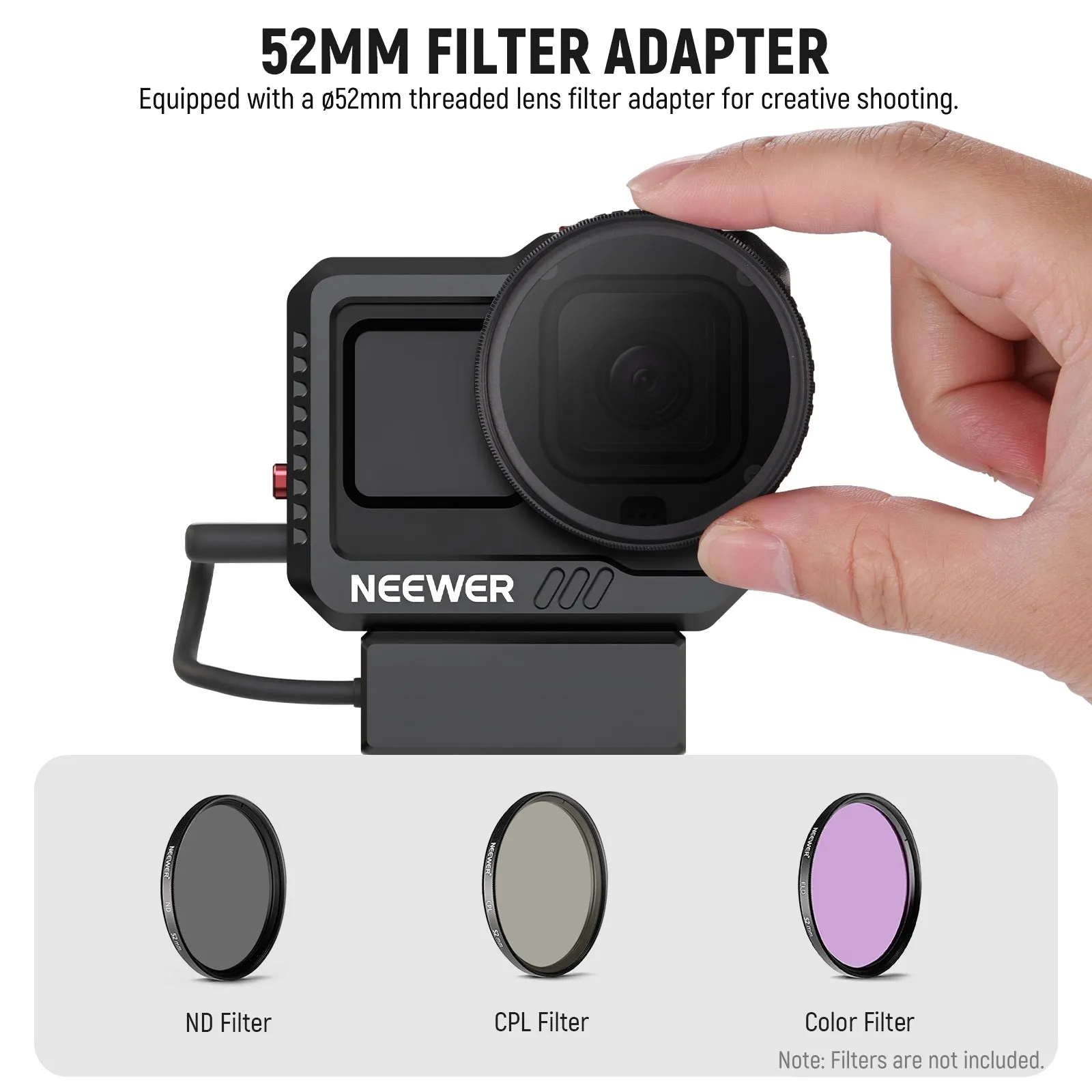 NEEWER AC002 Hero 11 10 9 Video Cage Kit with 52mm Filter Adapter