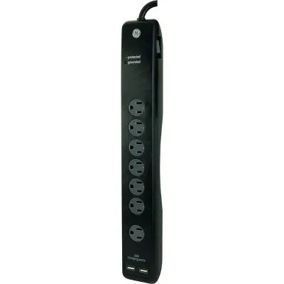 New - GE 7 Outlet Surge Protector Power Strip 4' Cord