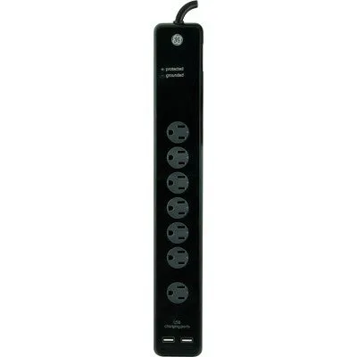 New - GE 7 Outlet Surge Protector Power Strip 4' Cord