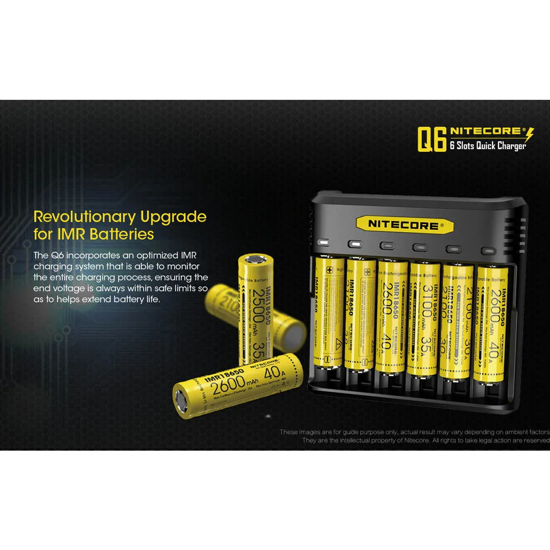 Nitecore Q6 Six Slot 2A Universal Li-ion/IMR Battery Charger