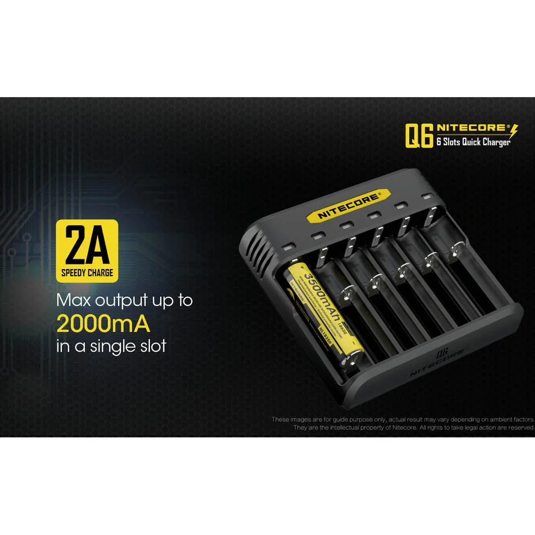 Nitecore Q6 Six Slot 2A Universal Li-ion/IMR Battery Charger