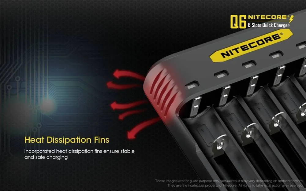 Nitecore Q6 Six Slot 2A Universal Li-ion/IMR Battery Charger