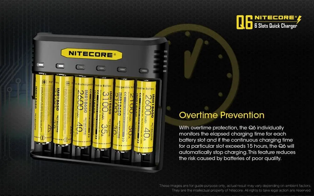 Nitecore Q6 Six Slot 2A Universal Li-ion/IMR Battery Charger