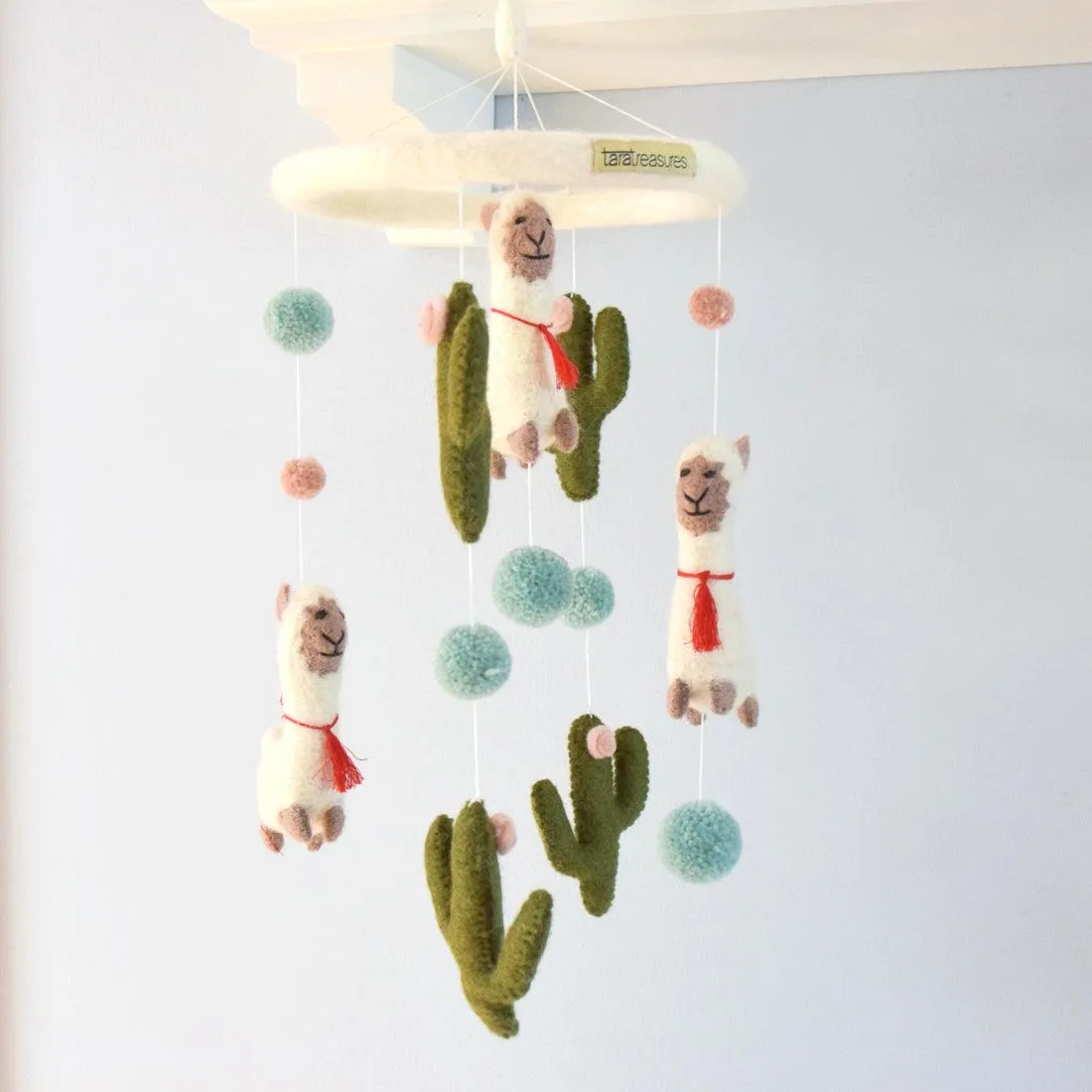 Nursery Cot Mobile - Llama and Cactus