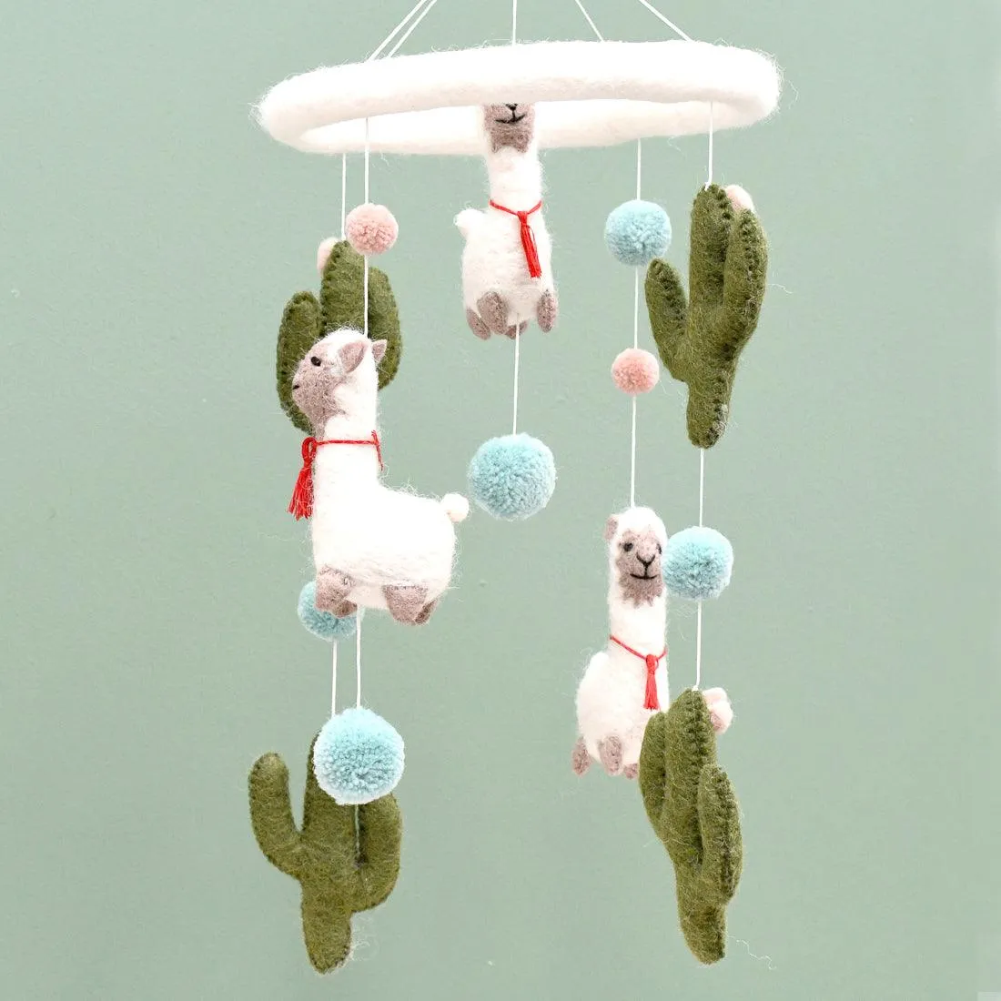 Nursery Cot Mobile - Llama and Cactus