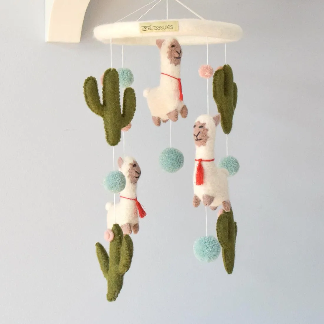 Nursery Cot Mobile - Llama and Cactus